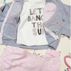 Бебешки спортен комплект в розово и сиво ПАНДЕЛКИ