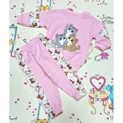 Детски памучен комплект в розово КОТЕНЦА