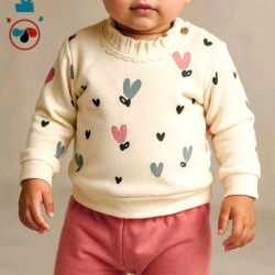 Бебешки комплект в бежово и розово СЪРЧИЦА