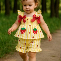 Детски летен комплект в жълто ЯГОДКА