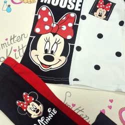 Детски летен комплект с клин с МИНИ МАУС в червено бяло и черно Детски летен комплект с клин с МИНИ МАУС в червено бяло и черно