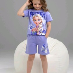 Детски летен комплект в лилаво с ПРИНЦЕСА ЕЛЗА Детски летен комплект в лилаво с ПРИНЦЕСА ЕЛЗА
