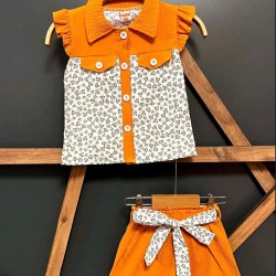 Детски летен комплект в жълто с къси панталонки ДЕЙЗИ