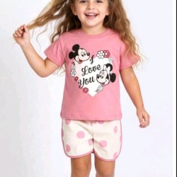 Детски летен комплект с къси панталонки на точки МИНИ И МИКИ