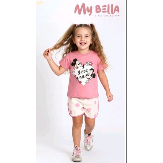 Детски летен комплект с къси панталонки на точки МИНИ И МИКИ