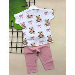 Детски летен комплект с розов клин МЕЧЕНЦА И ПАНДЕЛКИ