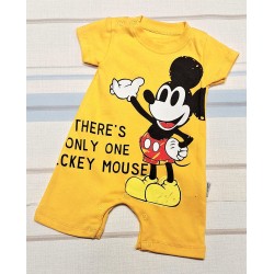 Бебешки летен гащеризон в жълто с МИКИ МАУС
