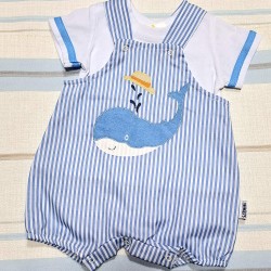 Бебешки комплект с гащеризон и блуза СЛАДКИЯ КИТ Бебешки комплект с гащеризон и блуза СЛАДКИЯ КИТ