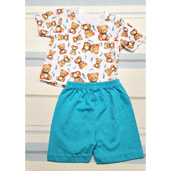 Детски летен комплект в бяло и синьо с МЕЧЕНЦА Детски летен комплект в бяло и синьо с МЕЧЕНЦА