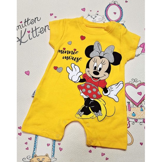 Бебешки летен гащеризон в жълто с МИНИ МАУС