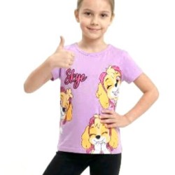Детска лятна тениска в лилаво с кучето СКАЙ Детска лятна тениска в лилаво с кучето СКАЙ