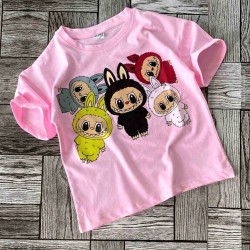 ЛАБУБУ Детска лятна тениска в розово