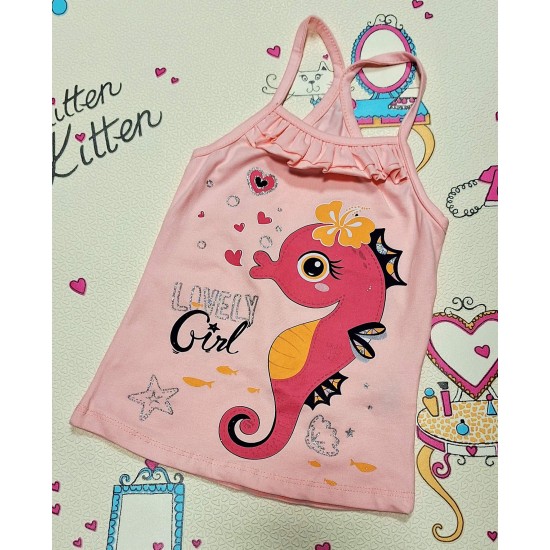 Детски потник в розово МОРСКО КОНЧЕ Детски потник в розово МОРСКО КОНЧЕ