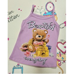 Детски памучен потник в лилаво МЕЦАНА