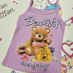 Детски памучен потник в лилаво МЕЦАНА Детски памучен потник в лилаво МЕЦАНА