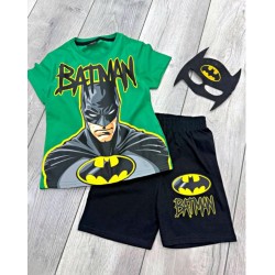 Детски летен комплект в зелено с маска БАТМАН