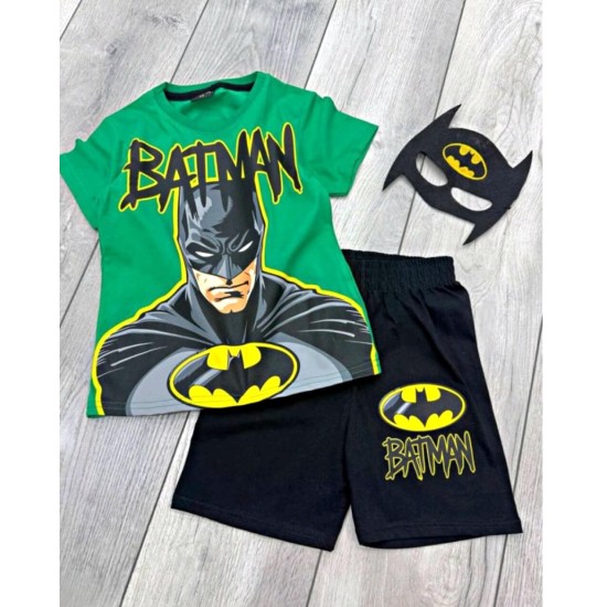 Детски летен комплект в зелено с маска БАТМАН Детски летен комплект в зелено с маска БАТМАН