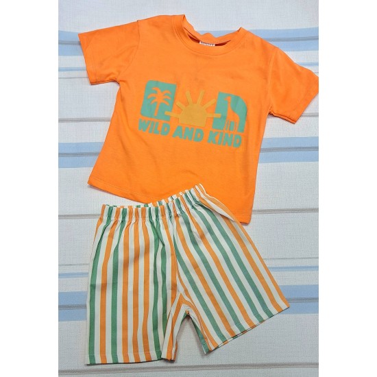 Детси летен комплект в оранжево СЪНИ Детси летен комплект в оранжево СЪНИ