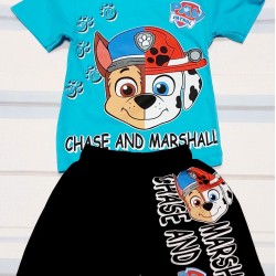 Детски летен комплект в синьо с кучетата Маршал и Чейз