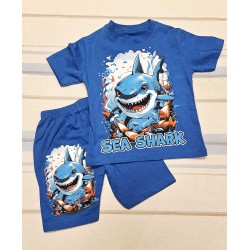Детски летен комплект в синьо с АКУЛА