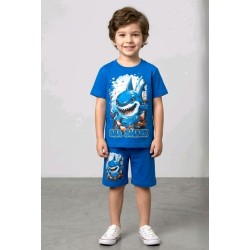 Детски летен комплект в синьо с АКУЛА