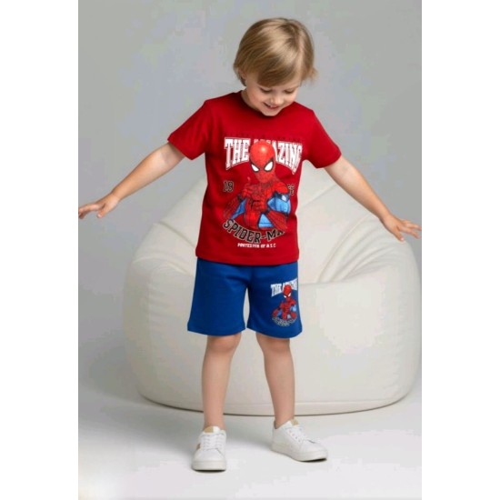 Детски летен комплект в червено и синьо СПАЙДЪРМЕН Детски летен комплект в червено и синьо СПАЙДЪРМЕН