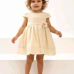 Бебешка елегантна рокля в екрю БЕЙЛИ