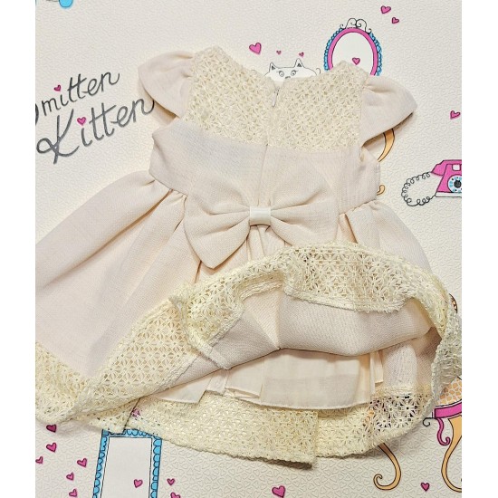 Бебешка елегантна рокля в екрю БЕЙЛИ