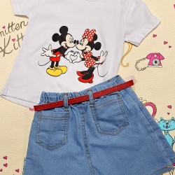 Детски летен комплект с пола панталон и тениска МИНИ МАУС