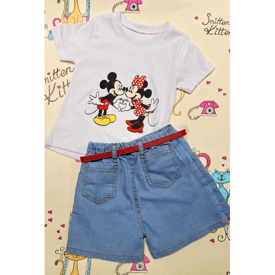 Детски летен комплект с пола панталон и тениска МИНИ МАУС