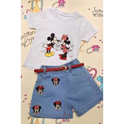 Детски летен комплект с пола панталон и тениска МИНИ МАУС