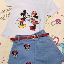 Детски летен комплект с пола панталон и тениска МИНИ МАУС