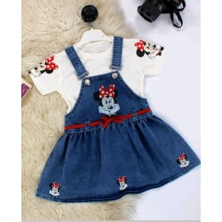 Детска лятна дънкова рокля с тениска МИНИ МАУС