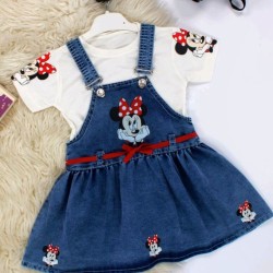 Детска лятна дънкова рокля с тениска МИНИ МАУС