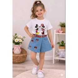 Детски летен комплект с пола панталон и тениска МИНИ МАУС