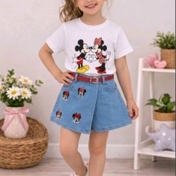 Детски летен комплект с пола панталон и тениска МИНИ МАУС
