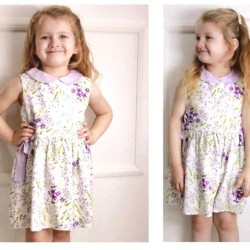 Детска лятна рокля в лилаво с якичка ЕЛЕНА