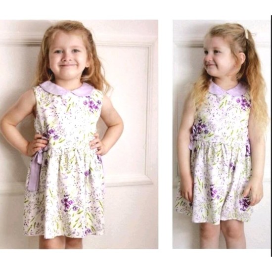 Детска лятна рокля в лилаво с якичка ЕЛЕНА Детска лятна рокля в лилаво с якичка ЕЛЕНА