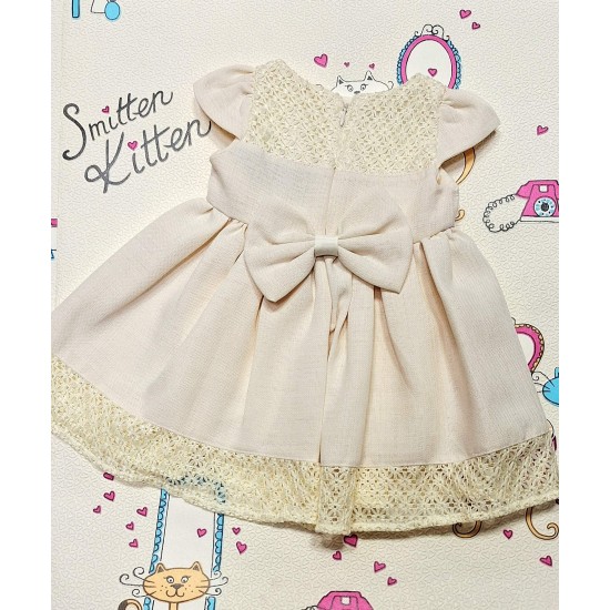 Бебешка елегантна рокля в екрю БЕЙЛИ