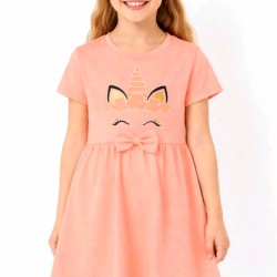 Детска лятна рокля в светло розово с ЕДНОРОГ Детска лятна рокля в светло розово с ЕДНОРОГ