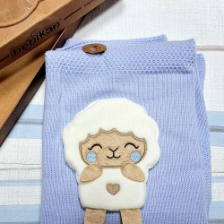 Бебешко плетено одеяло в светло синьо БЕТИ в кутия Бебешко плетено одеяло в светло синьо БЕТИ в кутия