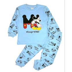 Детска памучна пижама в светло синьо с Мики Маус