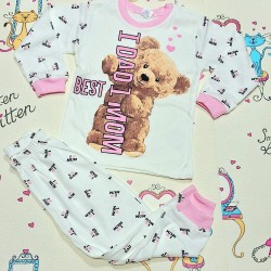 Детска пижама в бяло и розово с МЕЧЕ