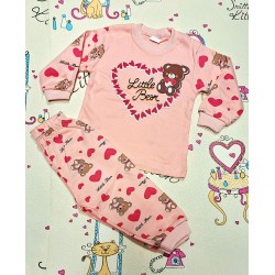 Детска пижама в прасковено розово с Меченце