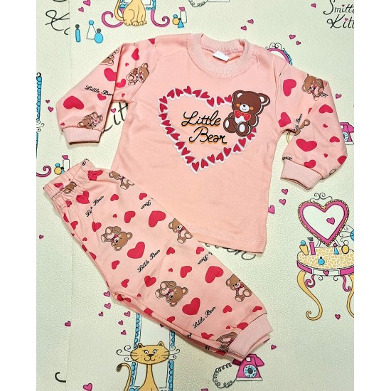 Детска пижама в прасковено розово с Меченце Детска пижама в прасковено розово с Меченце