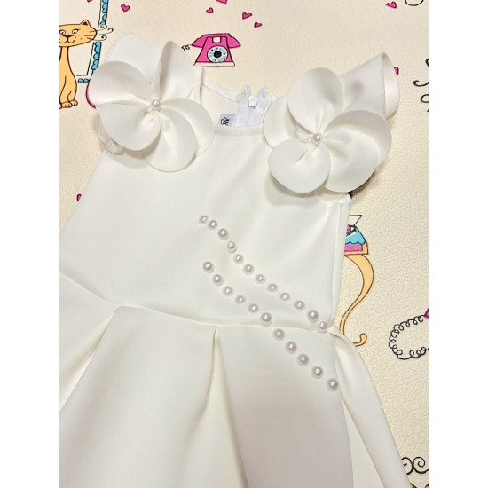 Официална детска рокля в бяло без ръкав ЛЕЙДИ Официална детска рокля в бяло без ръкав ЛЕЙДИ