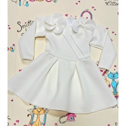 Официална детска рокля в бяло с дълъг ръкав ЛЕЙДИ