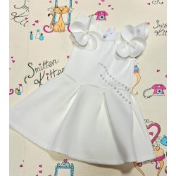 Официална детска рокля в бяло без ръкав ЛЕЙДИ