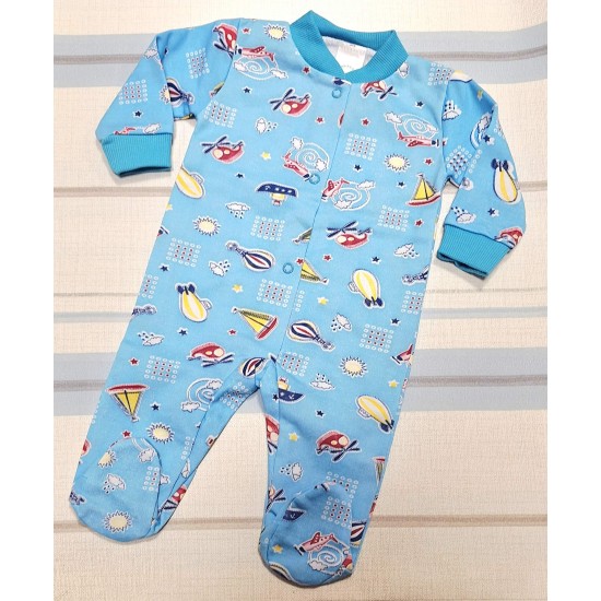 Бебешки леко ватиран гащеризон в синьо ЛОДКИ Бебешки леко ватиран гащеризон в синьо ЛОДКИ