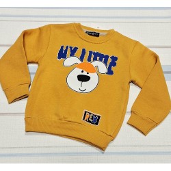 Ватирана детска блуза в жълто с КУЧЕНЦЕ